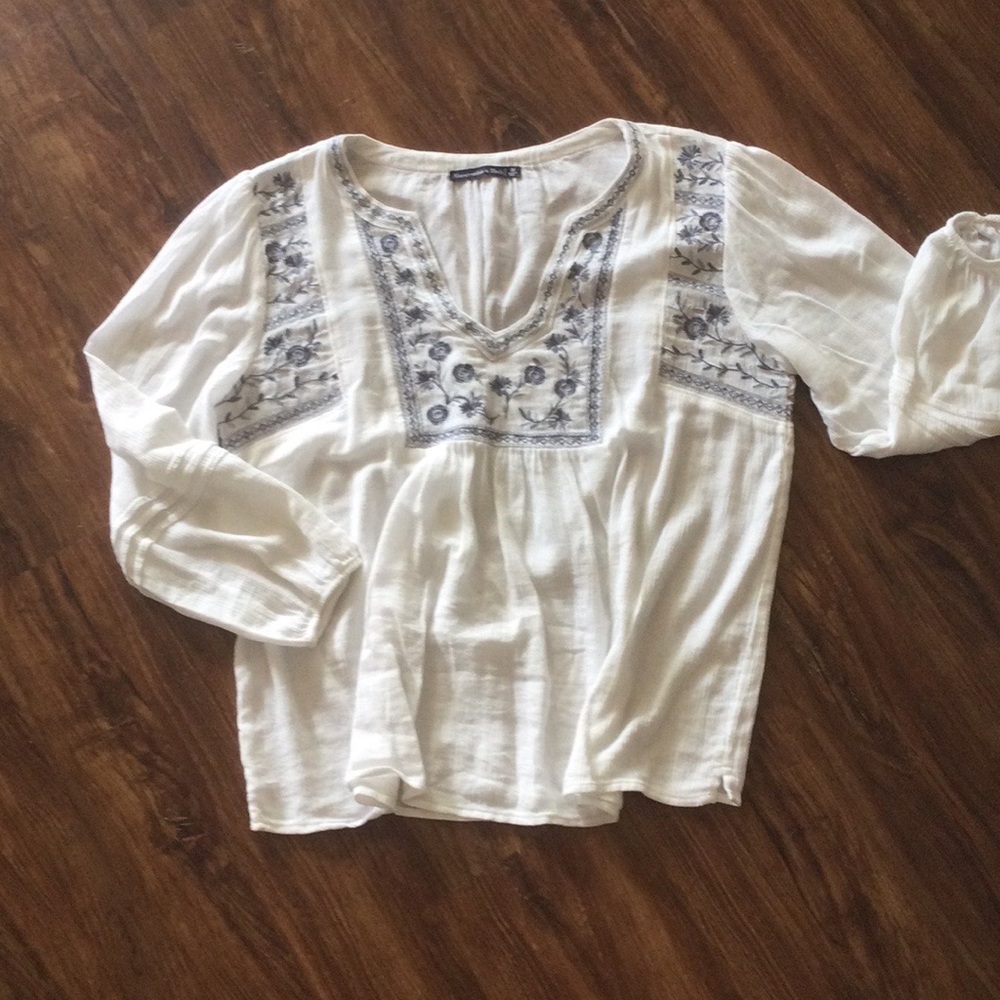 Abercrombie & Fitch Embroidered Boho Top